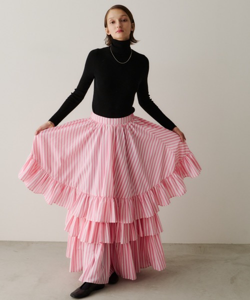 ストライプティアードスカート（スカート）｜PERNA（ペルナ）の