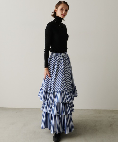 PERNA（ペルナ）の「ストライプティアードスカート（スカート・レディース・ピンク/ブルー・FREE）」の12枚目の写真