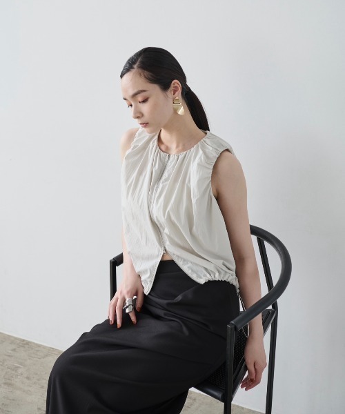 AIC.（エーアイシー）の「ダブルジップドロストノースリトップス（ベスト・レディース・キナリ/ブラック・FREE）」の21枚目の写真