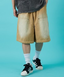 ツイルブラスト加工 ダブルニーショートパンツ