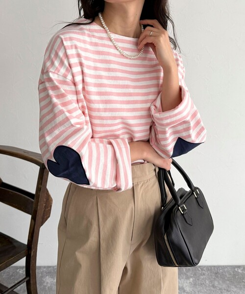 fredy emue(フレディエミュ)の「ボーダーハートパッチプルオーバーカットソー(Tシャツ/カットソー・レディース・ブラック系その他/ブルー系その他/ピンク系その他/イエロー系その他・38)」の20枚目の写真