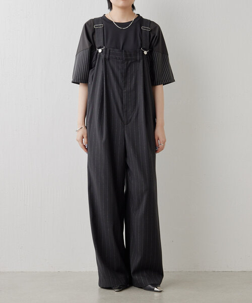 【美品】 スミスタイル　ワイド　サロペット　オーバーオール　裾ボタン セール】ワイドサロペット【SUM1 STYLE(スミスタイル