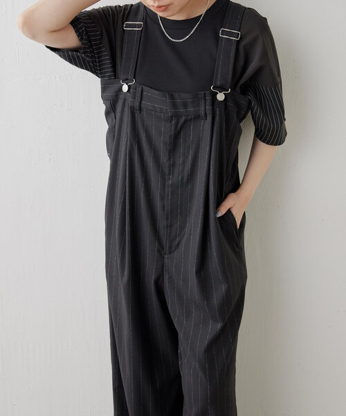 ear PAPILLONNER（イアパピヨネ）の「ワイドサロペット【SUM1 STYLE(スミスタイル)】（サロペット/オーバーオール・レディース・ブラック・FREE）」の15枚目の写真