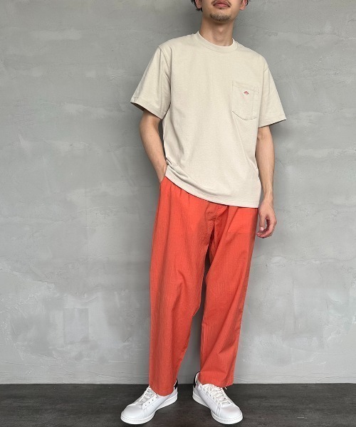 DANTON（ダントン）の「[DANTON/ダントン] ワンポイントロゴ ポケットTシャツ（Tシャツ/カットソー・レディース・グレイッシュベージュ/サックスブルー/アイボリー/ブラック/ダークグリーン/チャコールグレー/ライトグレー/ホワイト/ネイビー・S/M/L/XL/XXL）」の20枚目の写真