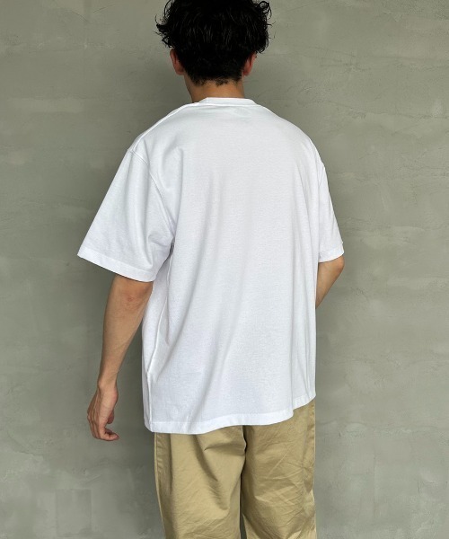 DANTON 半袖Tシャツ ロゴワンポイント 胸ポケット ホワイト S相当 DANTON/ダントン] ワンポイントロゴ ポケットTシャツ（Tシャツ