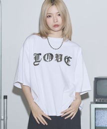 ヴィンテージライクスローガンロゴパッチTシャツ【UNISEX】