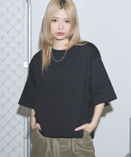 MSG(エムエスジー)の「ヴィンテージライクスローガンロゴパッチTシャツ【UNISEX】(Tシャツ/カットソー・メンズ・ホワイト/ブラック/ブラック系/ブラック系その他/ホワイト系その他・XL/L/M/S)」の3枚目の写真
