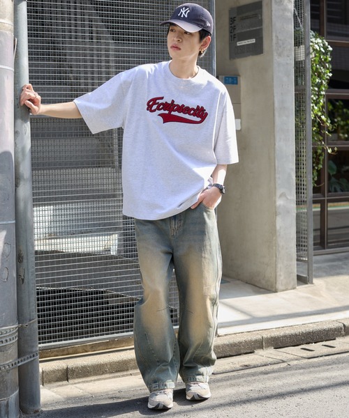 WEGO(ウィゴー)の「WEGO/サガラワッペンロゴBIG T(Tシャツ/カットソー・メンズ・ブラウン/ホワイト/アッシュグレー/ダークグリーン/ブラック・MEDIUM/LARGE)」の7枚目の写真