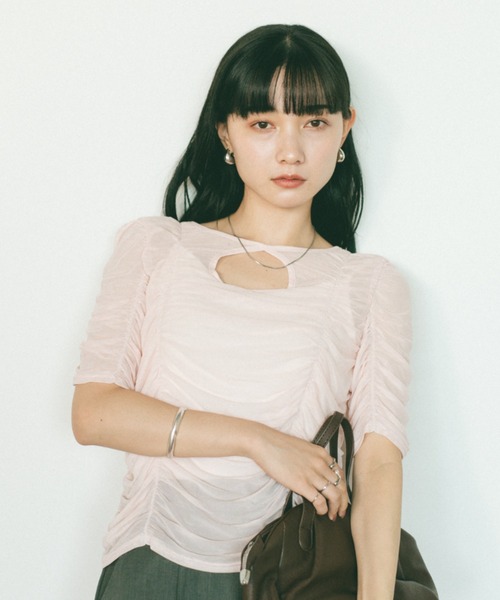 ギャザーチュールシアートップス（Tシャツ/カットソー）｜VANNIE