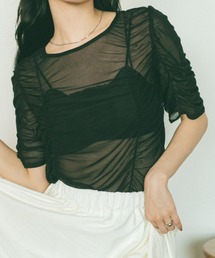 VANNIE U | ギャザーチュールシアートップス(Tシャツ/カットソー)