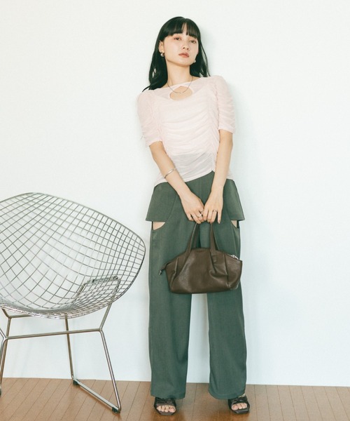 ギャザーチュールシアートップス（Tシャツ/カットソー）｜VANNIE