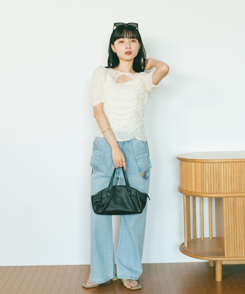 ギャザーチュールシアートップス（Tシャツ/カットソー）｜VANNIE