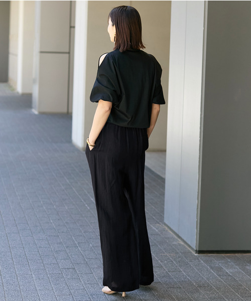 VERMEIL par iena(ヴェルメイユパーイエナ)の「《手洗い可》トリアセリネン リラックスパンツ(その他パンツ・レディース・ブラック/アイボリー・36/38/40)」の6枚目の写真