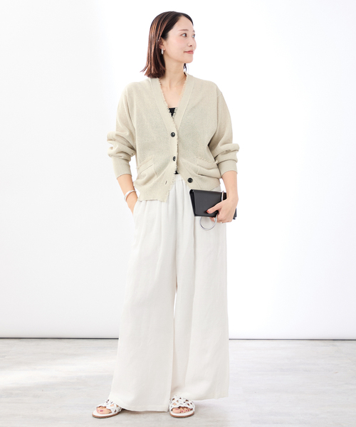 VERMEIL par iena(ヴェルメイユパーイエナ)の「《手洗い可》トリアセリネン リラックスパンツ(その他パンツ・レディース・ブラック/アイボリー・36/38/40)」の20枚目の写真