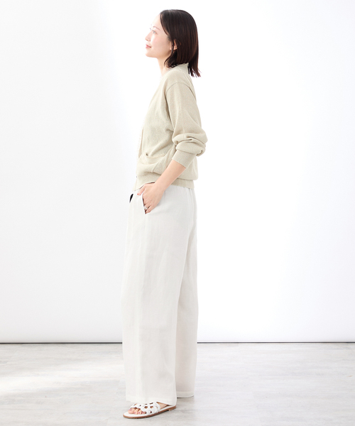 VERMEIL par iena(ヴェルメイユパーイエナ)の「《手洗い可》トリアセリネン リラックスパンツ(その他パンツ・レディース・ブラック/アイボリー・36/38/40)」の21枚目の写真