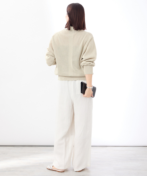 VERMEIL par iena(ヴェルメイユパーイエナ)の「《手洗い可》トリアセリネン リラックスパンツ(その他パンツ・レディース・ブラック/アイボリー・36/38/40)」の22枚目の写真