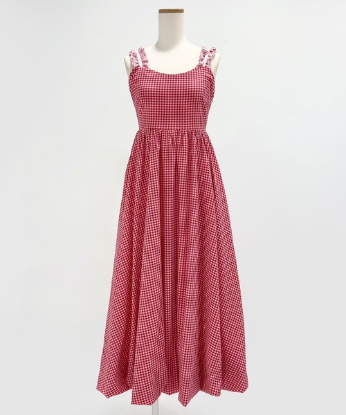 ギンガムチェックバルーンジャンスカ【大きいサイズ有】（ワンピース