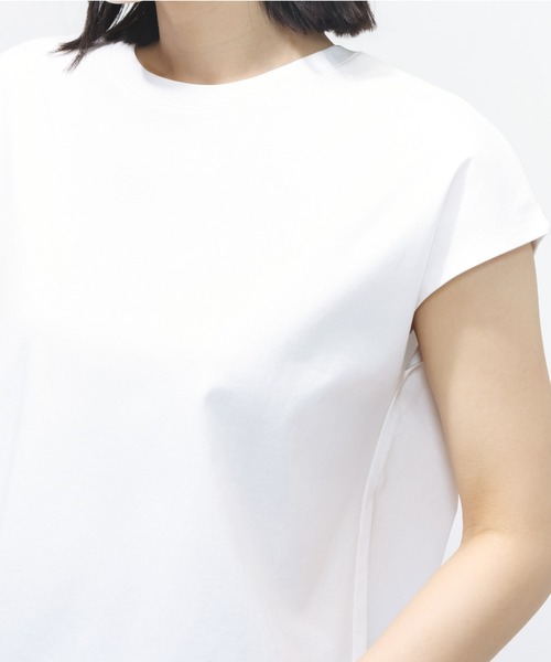 TIGORA(ティゴラ)の「ティゴラ TIGORA UVカットコットンフレンチスリーブTシャツ(Tシャツ/カットソー・レディース・ライトベージュ/ブラック/ホワイト/ペールイエロー・S/XL/M/L)」の21枚目の写真