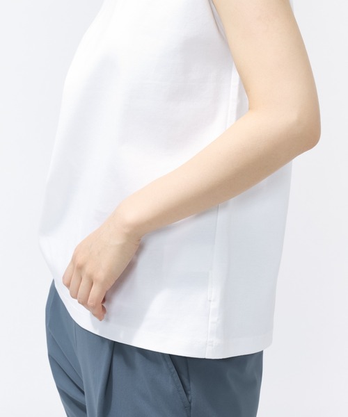 TIGORA(ティゴラ)の「ティゴラ TIGORA UVカットコットンフレンチスリーブTシャツ(Tシャツ/カットソー・レディース・ライトベージュ/ブラック/ホワイト/ペールイエロー・S/XL/M/L)」の19枚目の写真