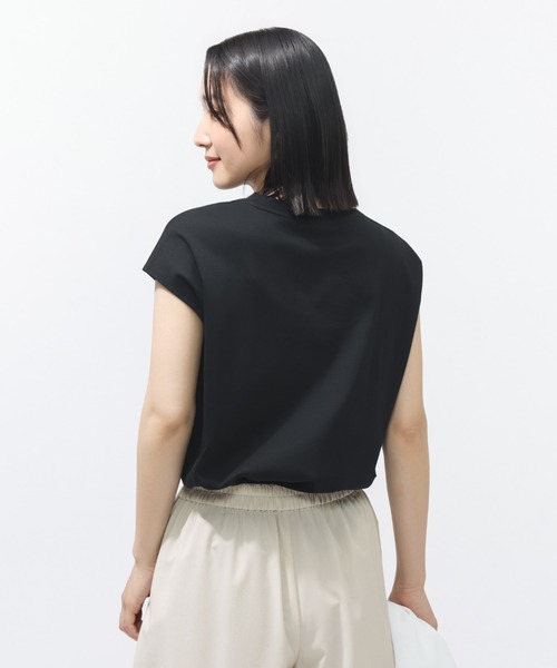 TIGORA(ティゴラ)の「ティゴラ TIGORA UVカットコットンフレンチスリーブTシャツ(Tシャツ/カットソー・レディース・ライトベージュ/ブラック/ホワイト/ペールイエロー・S/XL/M/L)」の15枚目の写真