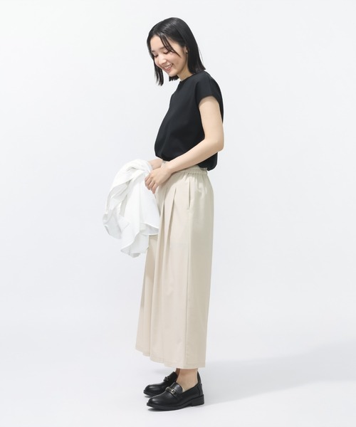 TIGORA(ティゴラ)の「ティゴラ TIGORA UVカットコットンフレンチスリーブTシャツ(Tシャツ/カットソー・レディース・ライトベージュ/ブラック/ホワイト/ペールイエロー・S/XL/M/L)」の12枚目の写真