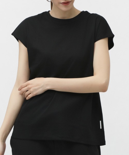TIGORA(ティゴラ)の「ティゴラ TIGORA UVカットコットンフレンチスリーブTシャツ(Tシャツ/カットソー・レディース・ライトベージュ/ブラック/ホワイト/ペールイエロー・S/XL/M/L)」の10枚目の写真