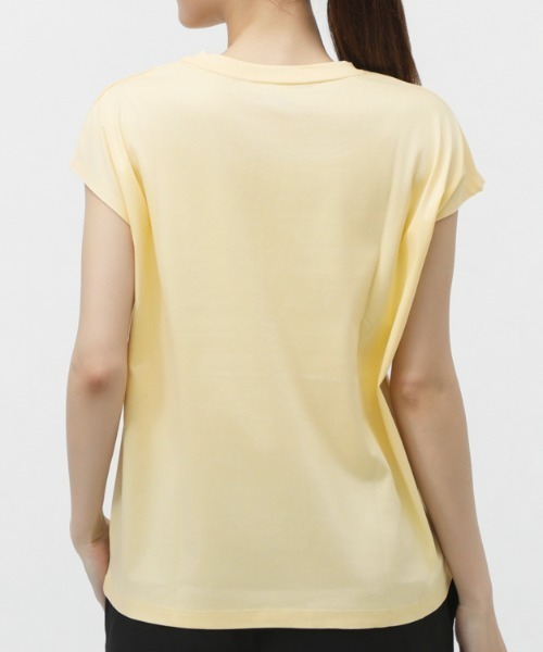 TIGORA(ティゴラ)の「ティゴラ TIGORA UVカットコットンフレンチスリーブTシャツ(Tシャツ/カットソー・レディース・ライトベージュ/ブラック/ホワイト/ペールイエロー・S/XL/M/L)」の7枚目の写真