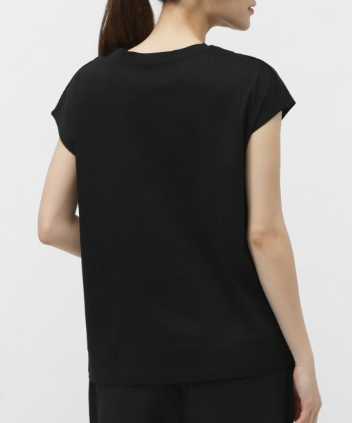 TIGORA(ティゴラ)の「ティゴラ TIGORA UVカットコットンフレンチスリーブTシャツ(Tシャツ/カットソー・レディース・ライトベージュ/ブラック/ホワイト/ペールイエロー・S/XL/M/L)」の9枚目の写真