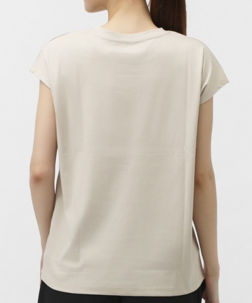 TIGORA(ティゴラ)の「ティゴラ TIGORA UVカットコットンフレンチスリーブTシャツ(Tシャツ/カットソー・レディース・ライトベージュ/ブラック/ホワイト/ペールイエロー・S/XL/M/L)」の8枚目の写真