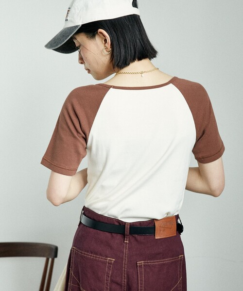 6（ロク）の「＜6(ROKU)＞COTTON NYLON BASEBALL SHORT SLEEVE Tー