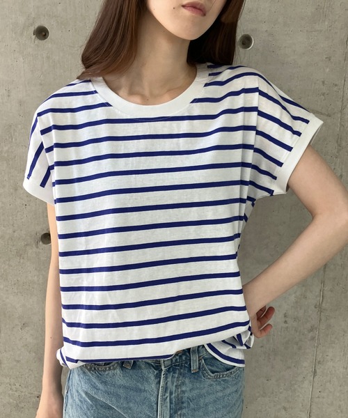 GLAMOROUS JANE(グラマラスジェーン)の「ボーダーフレンチスリーブTシャツ(Tシャツ/カットソー・レディース・ブラック×ホワイト/ホワイト×ブラック/ホワイト×ネイビー・M)」の18枚目の写真
