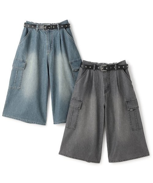 セール】【ニコ☆プチ掲載】デニムハーフパンツ（デニムパンツ）｜pom