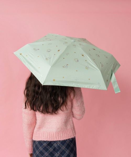 Casselini(キャセリーニ)の「Casselini(キャセリーニ)【Wpc. × Casselini】完全遮光 晴雨兼用タトゥー柄折りたたみ傘(折りたたみ傘・レディース・ブラック/ホワイト/グリーン・FREE)」の6枚目の写真