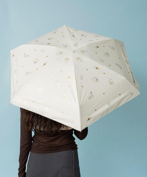 Casselini(キャセリーニ)の「Casselini(キャセリーニ)【Wpc. × Casselini】完全遮光 晴雨兼用タトゥー柄折りたたみ傘(折りたたみ傘・レディース・ブラック/ホワイト/グリーン・FREE)」の9枚目の写真