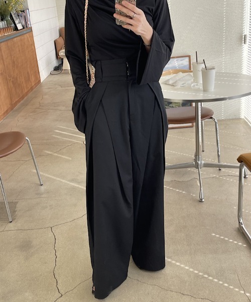 H.TOKYO（エイチトウキョウ）の「クロスタックワイドパンツ（スラックス・レディース・ブラック/グレー・MEDIUM/LARGE/X-LARGE）」の15枚目の写真