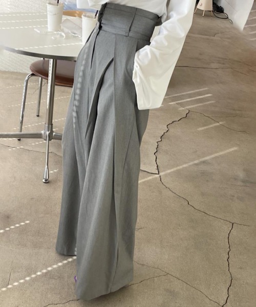 H.TOKYO（エイチトウキョウ）の「クロスタックワイドパンツ（スラックス・レディース・ブラック/グレー・MEDIUM/LARGE/X-LARGE）」の8枚目の写真