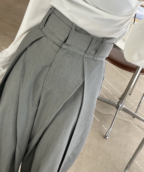 H.TOKYO（エイチトウキョウ）の「クロスタックワイドパンツ（スラックス・レディース・ブラック/グレー・MEDIUM/LARGE/X-LARGE）」の6枚目の写真