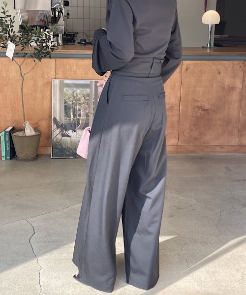 H.TOKYO（エイチトウキョウ）の「クロスタックワイドパンツ（スラックス・レディース・ブラック/グレー・MEDIUM/LARGE/X-LARGE）」の5枚目の写真