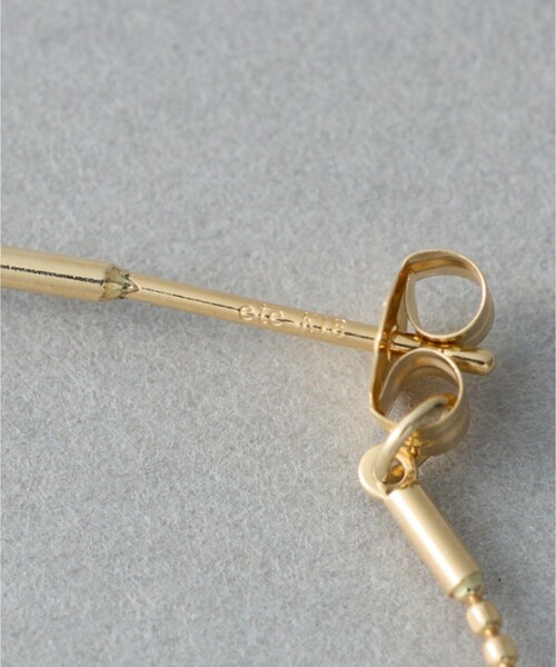 【ete】K10YGワイヤーフープピアス フロート] K10YG ワイヤー フープピアス（ピアス（両耳用