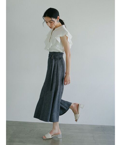 【Leeコラボ】Vネックフリルタックブラウス Lee ブラウス シャツ 「Leeコラボ」Vネックフリルタックブラウス