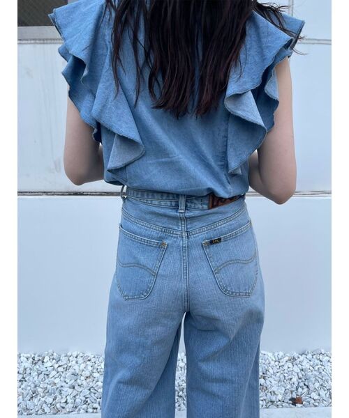 Lee（リー）の「【Leeコラボ】Vネックフリルタックブラウス（シャツ/ブラウス・レディース・オフホワイト/ブルー/インディゴブルー・FREE）」の20枚目の写真