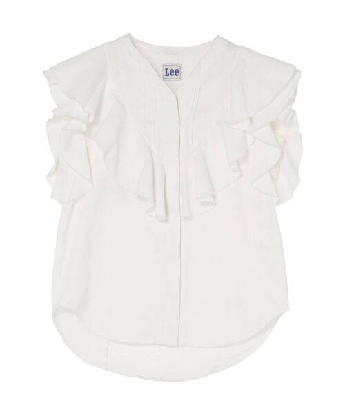 Lee（リー）の「【Leeコラボ】Vネックフリルタックブラウス（シャツ/ブラウス・レディース・オフホワイト/ブルー/インディゴブルー・FREE）」の8枚目の写真