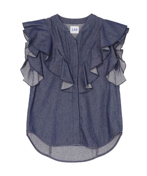 Lee（リー）の「【Leeコラボ】Vネックフリルタックブラウス（シャツ/ブラウス・レディース・オフホワイト/ブルー/インディゴブルー・FREE）」の9枚目の写真