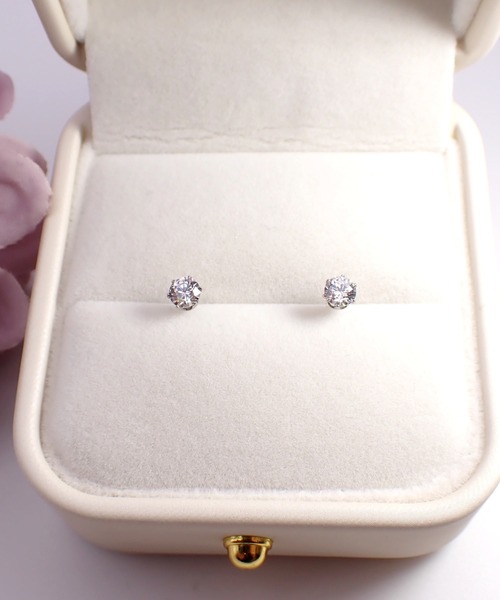 CERCA(チェルカ)の「HaRu*/ハート&キューピッド 最高級ジルコニアピアス(4mm)(ピアス(両耳用)・レディース・A/B・FREE)」の1枚目の写真