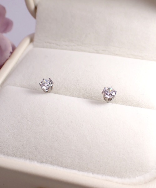 CERCA(チェルカ)の「HaRu*/ハート&キューピッド 最高級ジルコニアピアス(4mm)(ピアス(両耳用)・レディース・A/B・FREE)」の4枚目の写真