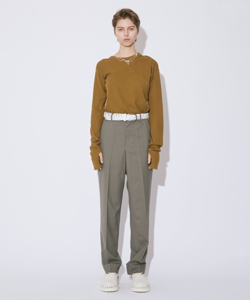 beautiful people（ビューティフルピープル）の「light wool tropical  slim pants（スラックス・レディース・カーキ/ダークオリーブ/ブラック・38/36/40）」の6枚目の写真