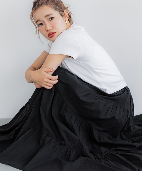 coca(coca)(コカ)の「ティアードスカート(スカート・レディース・ブラック/ホワイト・SHORT/LONG)」の7枚目の写真