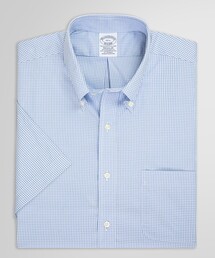 スーピマコットンストレッチ　ギンガムチェック　ショートスリーブ　ドレスシャツ　Regular Fit