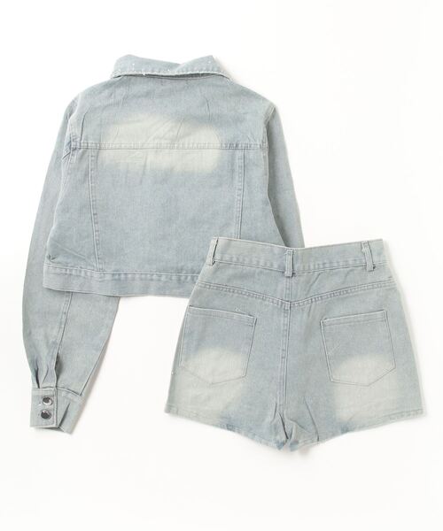 TO BE CHIC ラインストーン　ショートデニムジャケット　 40サイズ TO BE CHIC ラインストーン ショートデニムジャケット 40サイズ