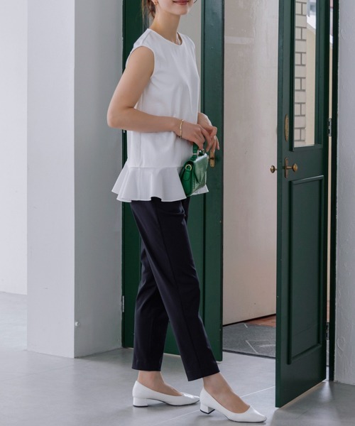 Sono（ソーノ）の「【SONO/ソーノ】ノースリーブフリマプルオーバー（Tシャツ/カットソー・レディース・ホワイト/ネイビー/ブラック・1/2）」の7枚目の写真